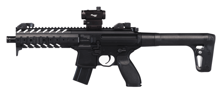 Sig Sauer MPX .177 Cal Air Rifle CO2 30 Round Pellet Gun w/ Red Dot Sight, Black
