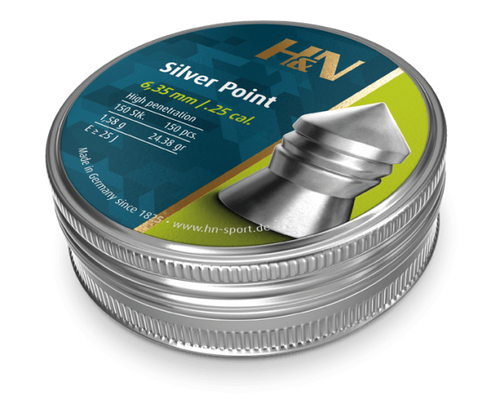 Haendler & Natermann Silver Point Airgun Pellets .25 Cal 24.38 gr 150ct