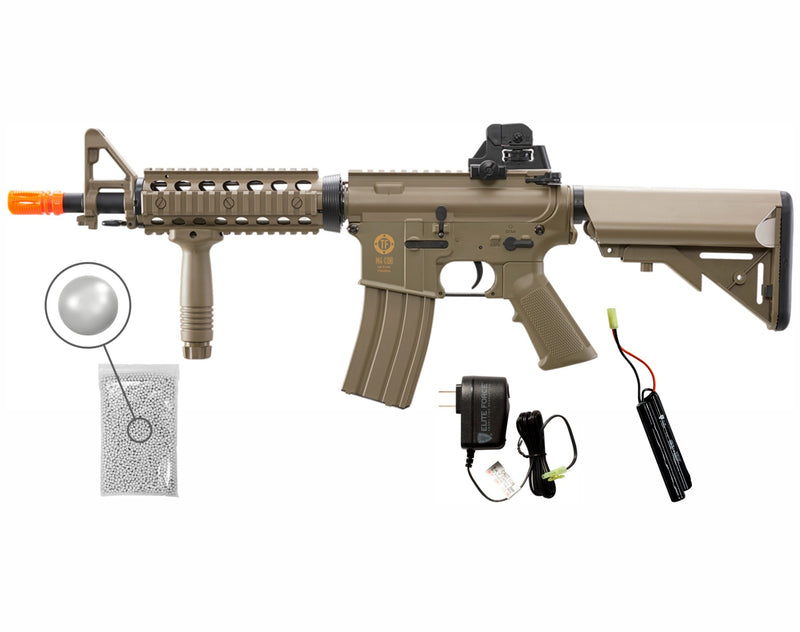 Umarex M4 CQB Tan AEG Electric BB Airsoft Rifle with Wearable4U Bundle