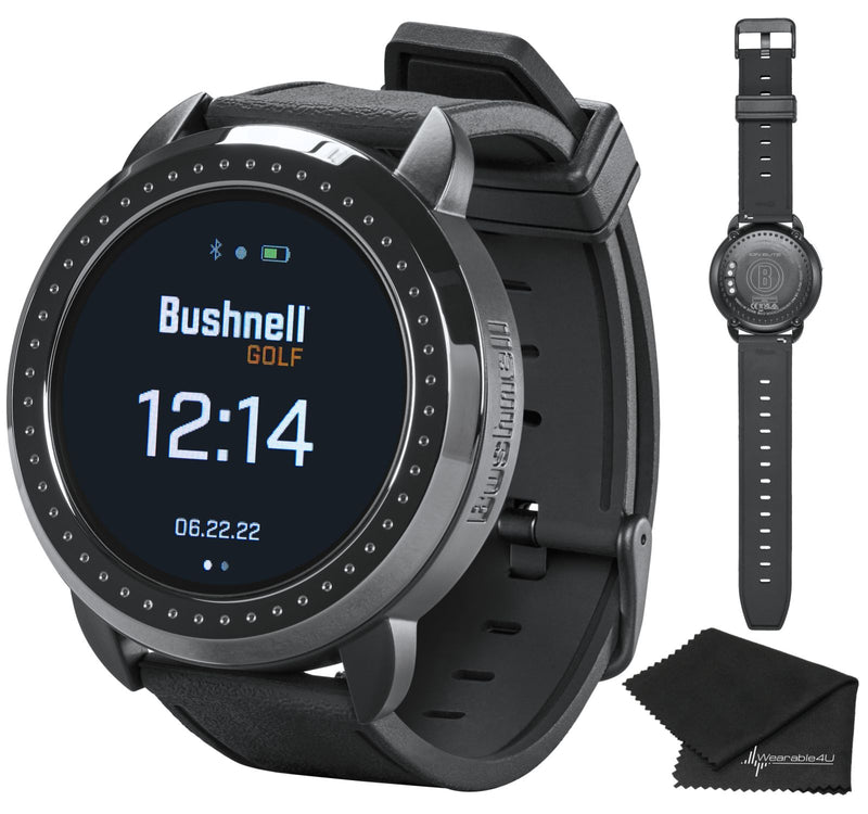 Bushnell iON Elite Black Golf GPS Watch with Wearable4U Lens Cleaning Cloth Bundle