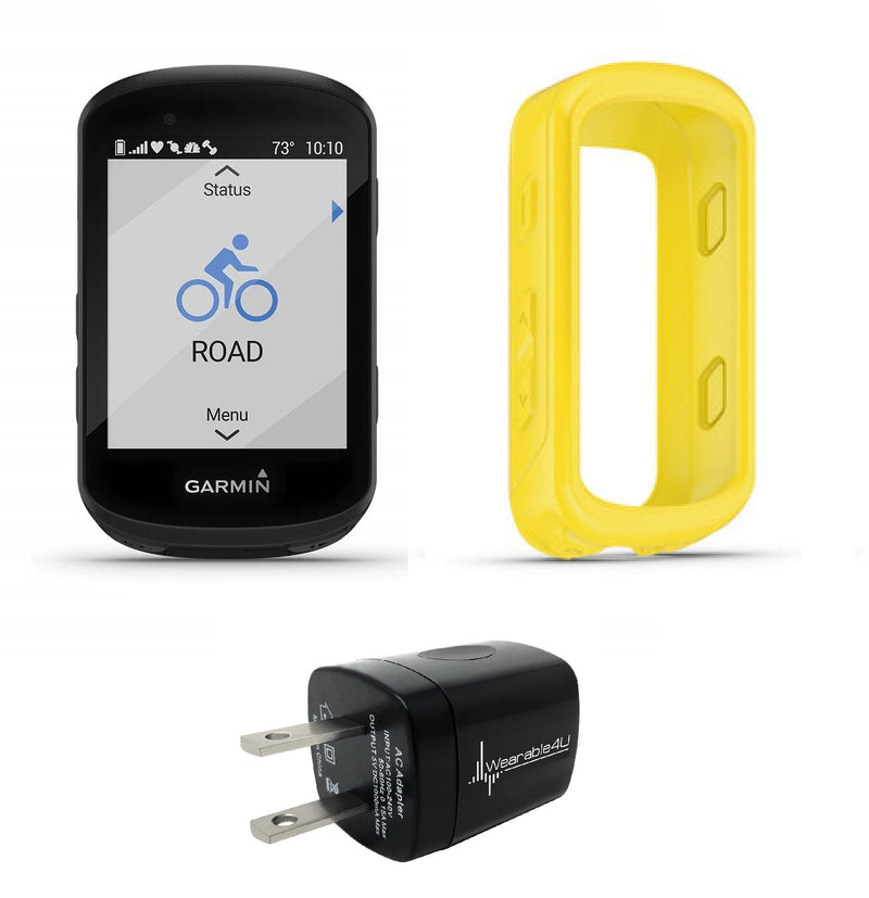 Garmin Edge 830 GPS Cycling Computer with Included Original Garmin Silicone Case Wearable4u Wall Charging Adapter Bundle