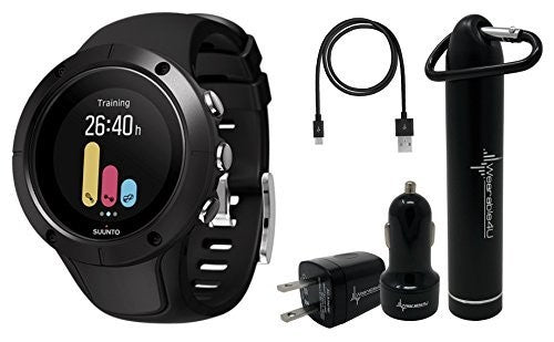 Suunto Spartan Trainer Wrist HR Multisport Lightweight GPS Watch and Wearable4U Ultimate Power Pack Bundle