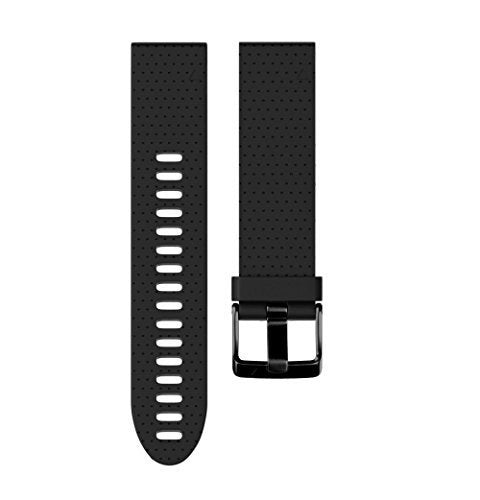 Wearable4U 20mm Garmin Fenix 5S / Fenix 5S Sapphire Quick Release Easy Fit Silicone Replacement Watch Band with Black Buckle